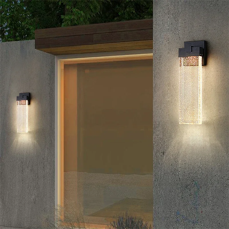 RONIN-Lámparas LED de pared de cristal para exteriores, impermeables, simplicidad eléctrica, para balcón, pasillo, patio, Villa, puerta, Hotel