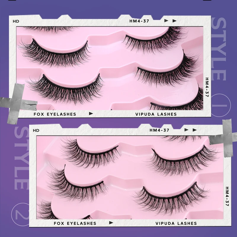 20 Pairs Mixed Shape Faux Mink Winged Eyelashes New Cat-Eye 3D Fluffy Soft Eyelash Reusable Full Strip Lashes Extension Makeup