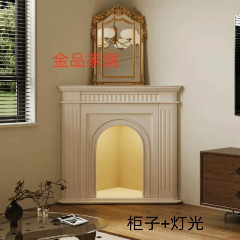 

Customized Fireplace Cabinet Simulation Furnace Decoration Cabinet Interior Living Room Cream Corner Cabinet Simple Porch Cabine