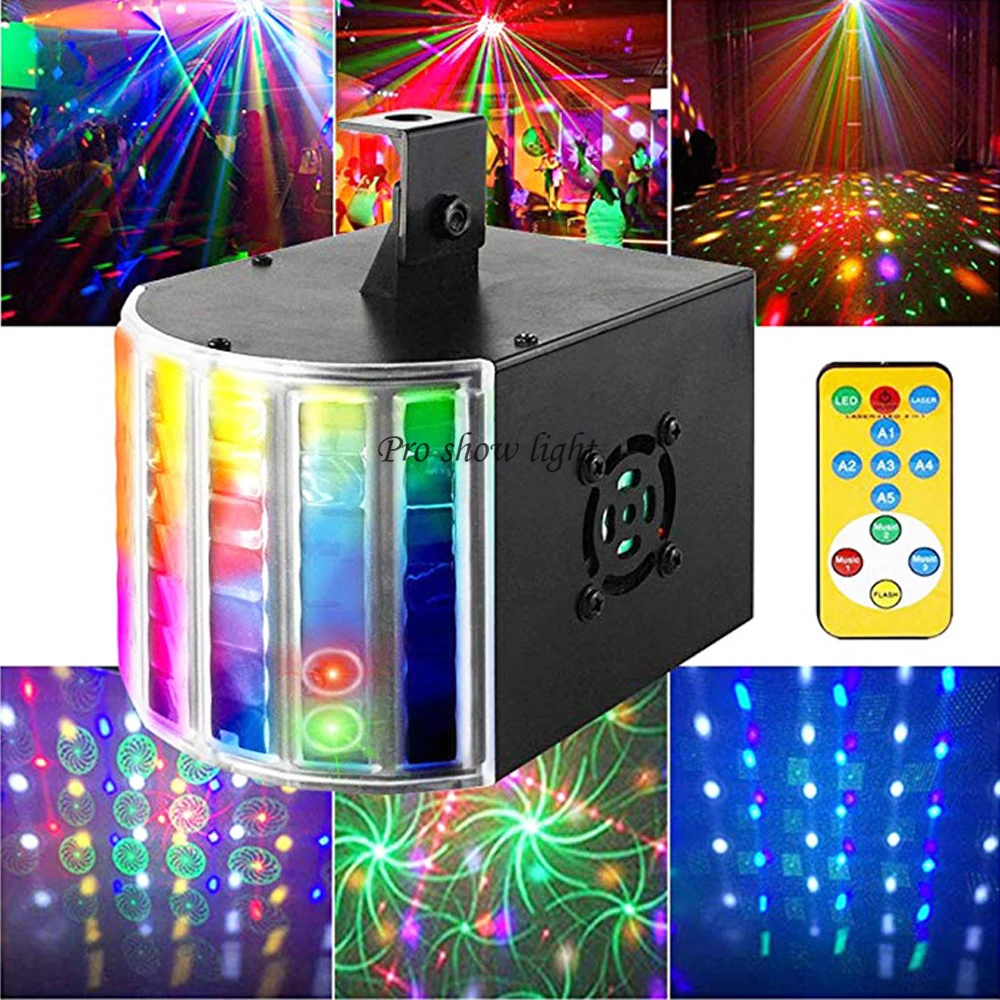 Lumière laser LED DMX télécommandée, mini lumière papillon, effet d\'éclairage de scène DJ, éclairage laser pour mariage, fête de club, Chang