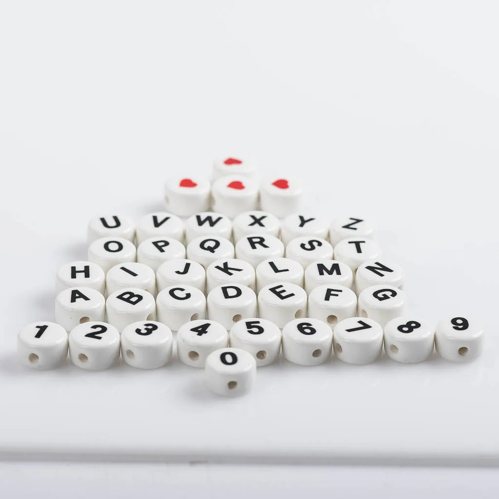 10# Lots Numbers & Letters & 12 Constellations Ceramic Bead Love Beads For Jewelry Making Materials
