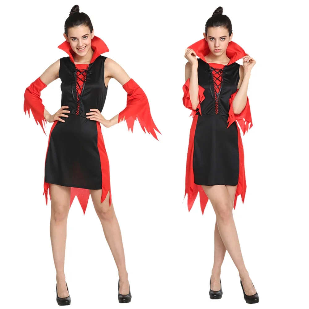 

Halloween Femail Devil/Vampire Cosplay Set, Women Cosplay Ghost Costume for Carnival Dress Up Party，Just Clothing, No Weapon