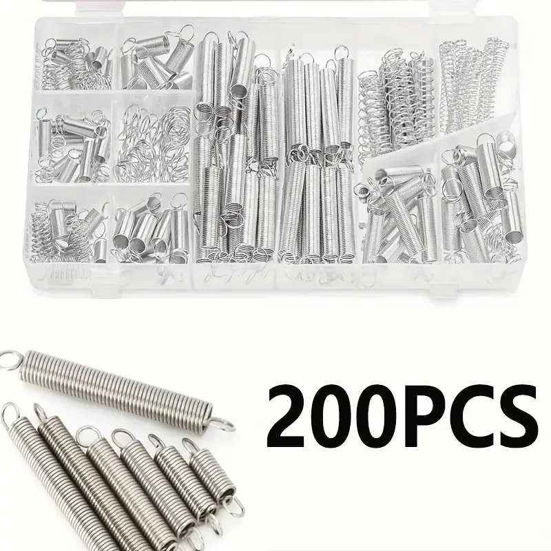 200pcs Extended Compressed Mechanical Spring/Drag spring/Pressure Set in box 20 Size Springs Assortment Set Hardware Tool