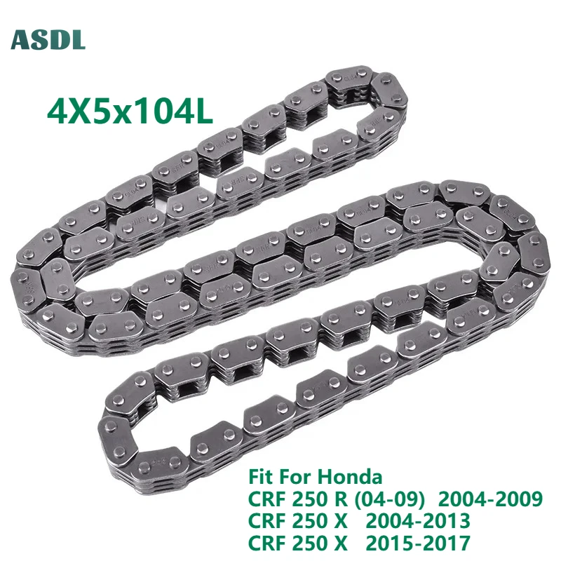 

4X5x104 Links Motorcycle Camshaft Timing Chain For Honda CRF250R 2004-2009 CRF250X 2004-2017 14401-KRN-671 CRF250 CRF 250 R X