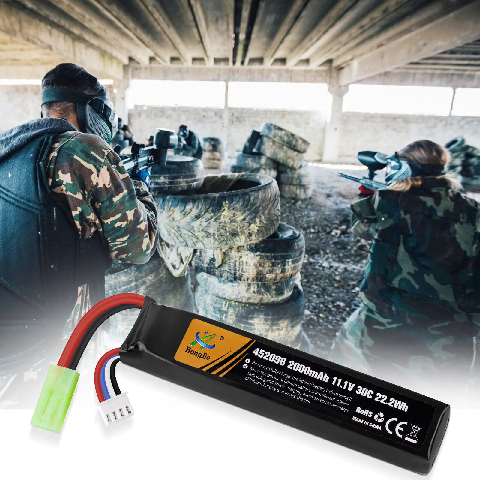 16pcs 11.1V 2000mAh 30C LiPo Battery with Mini Tamiya Plug for Airsoft RC Model