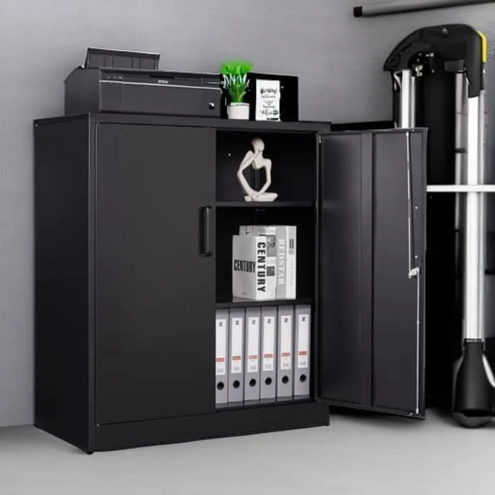 

Metal Storage Cabinets with Lock, Small Locker Steel Cabinets, Adjustable Shelves 2 Doors for Home,Office