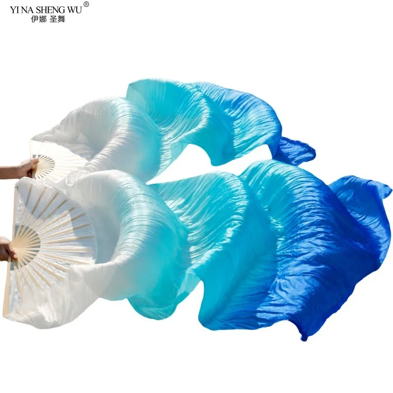 Nieuwe Buikdans Imitatie Zijde Sluier Fans Bamboe Ribben Handgemaakte Geverfde Kleur Danser Performance Rekwisieten Fan 1Pc/1 Paar Fans