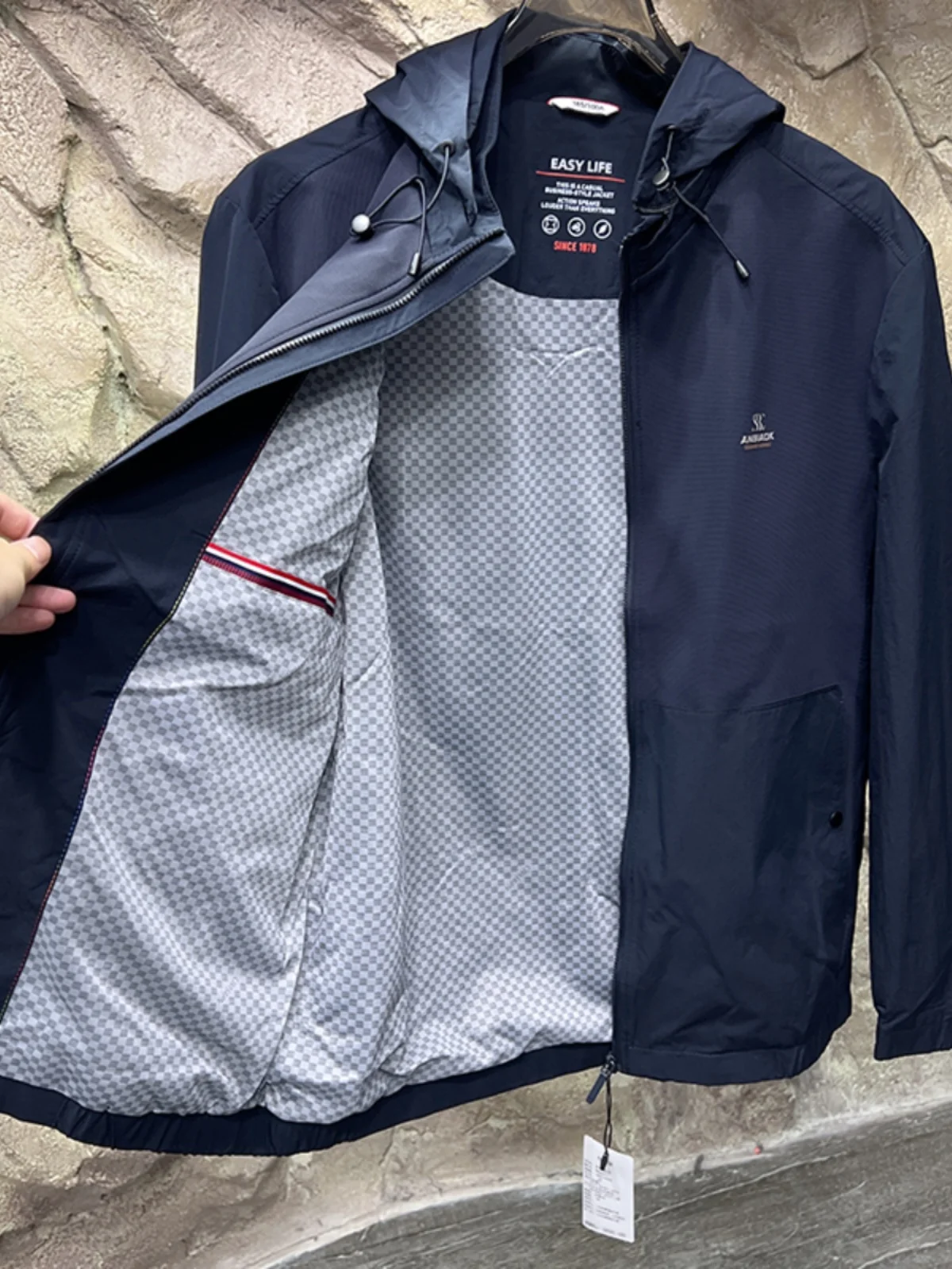 Chaqueta con Capucha Informal y Cómoda para Hombre, Estilo Otoñal, Versátil, do en Seco, Corte Están, Manga Larga, Ten...