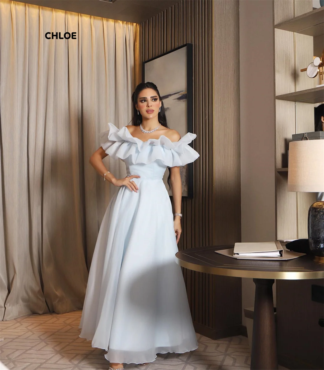 

Line A Modest Prom Dress 2025 Off-shoulder Ball Gown Dress Custom Made Luxury Evening Dresses 2025 Sleeveless Robe Soiree Party