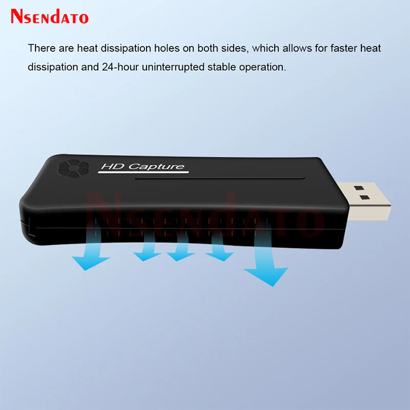 Nsendato UTVF007 USB2.0 untuk HD Video Catpure Kartu USB 2.0 HD 1 Cara Kartu Video Converter Adaptor untuk Windows XP/Vista/7/8/10