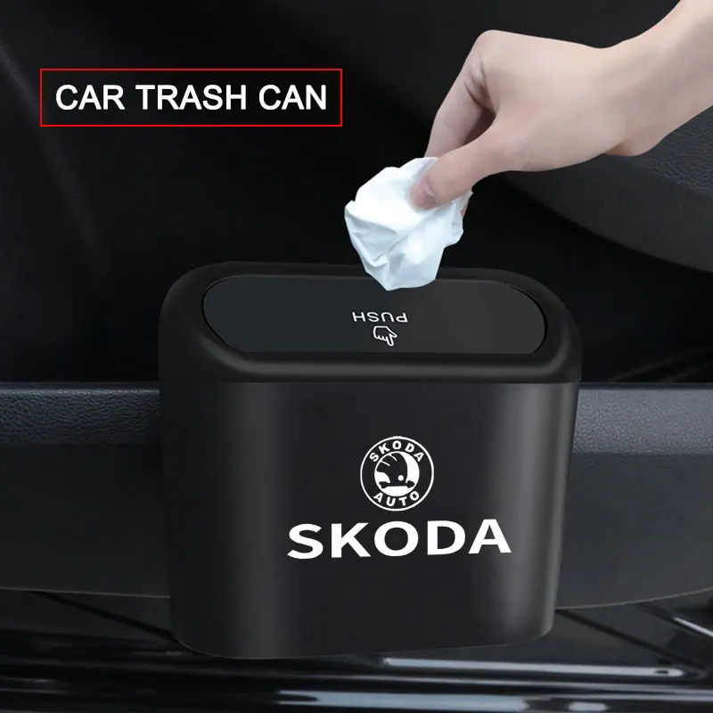 Car Trash Can Storage Box Vehicle Multifunctional Garbage Dust Case For Skoda Sharp Sharp crystal Sharp Rapid speed Pye Ye Di