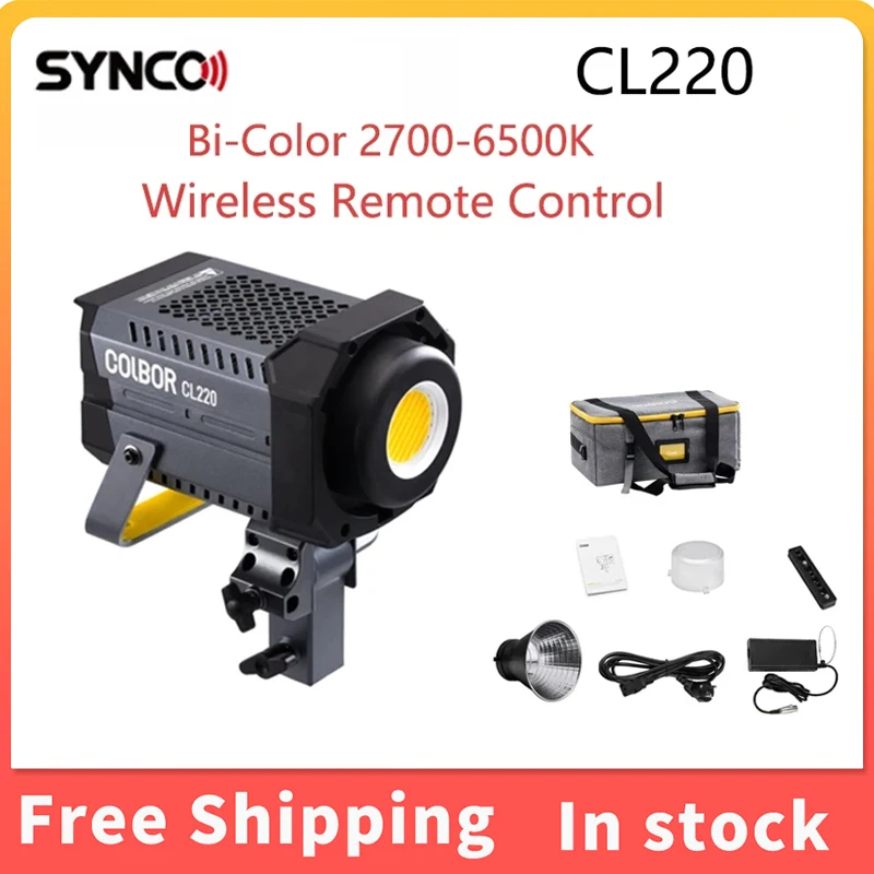 Synco COLBOR CL220 200W 2700-6500K Bi-Color Photography Lighting COB Video Light APP Control for Live Stream Video Studio Photo