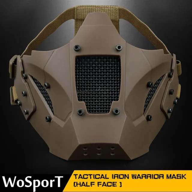 WoSporT Tactical Iron Warrior Mask (Half Face) Modular Tactical Mask Impact Resistant and Breathable Mask for Outdoor