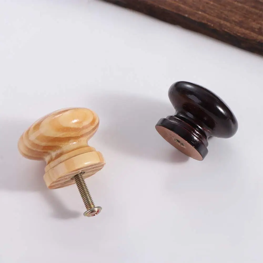 Polished Finish Circular Drawer Handles Rust-Resistant Easy-Grip Design Dresser Furniture Door Knobs Natural Wood Sturdy