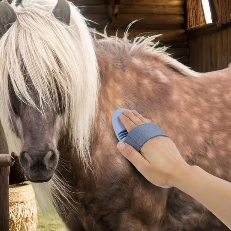 แปรงม้าสําหรับกรูมมิ่งม้าอาบน้ําแปรงทําความสะอาด Horse Care Grooming Scrubber ซักผ้าเครื่องมือนวดพร้อมแถบยืดหยุ่น