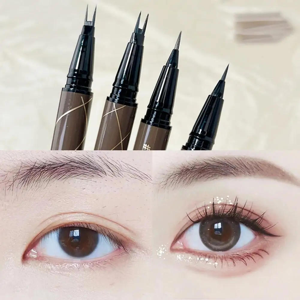 

Double Forked Tip Eyeliner Liquid Pen 2 In 1 Ultra-fine Eyeliner Waterproof Long Lasting Quick Dry Double Head Lower Lash Pencil