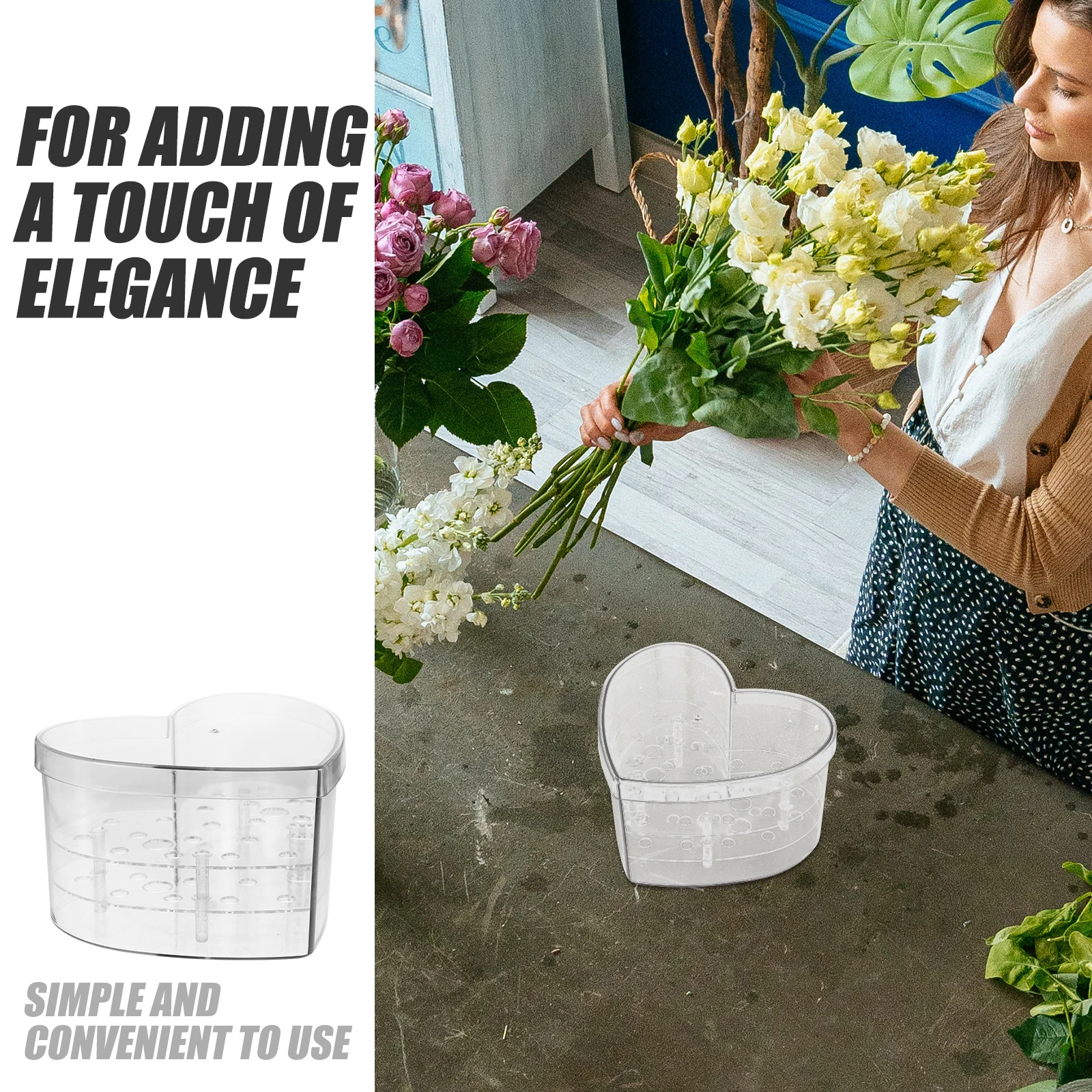 

Heart Shaped Decorative Flower Box Clear Acrylic Transparent Valentine's Gift Packaging Container For Small Flowers Arrangements