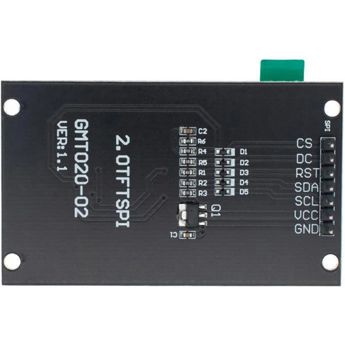 Unidade lcd oled tft de 2.0 polegadas, unidade ic st7789v 240rgbx320, interface de matriz de pontos para arduio, módulo de exibição lcd colorido