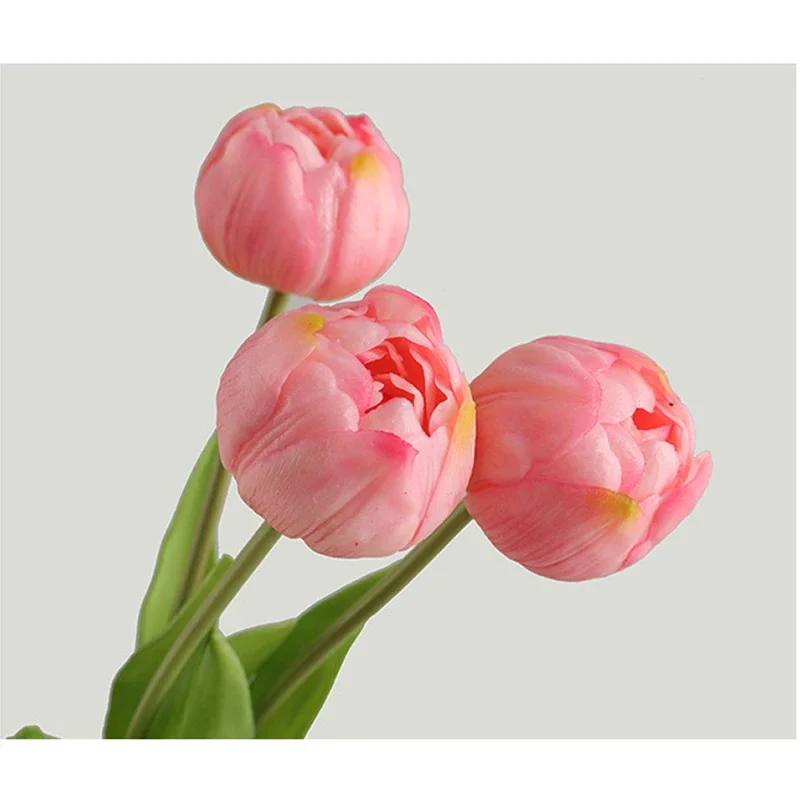 New Silicone Tulip Artificial Flower 3pcs Real Touch Bouquet 38CM Luxury Home Decorative Flowers Living Room Deco Flores