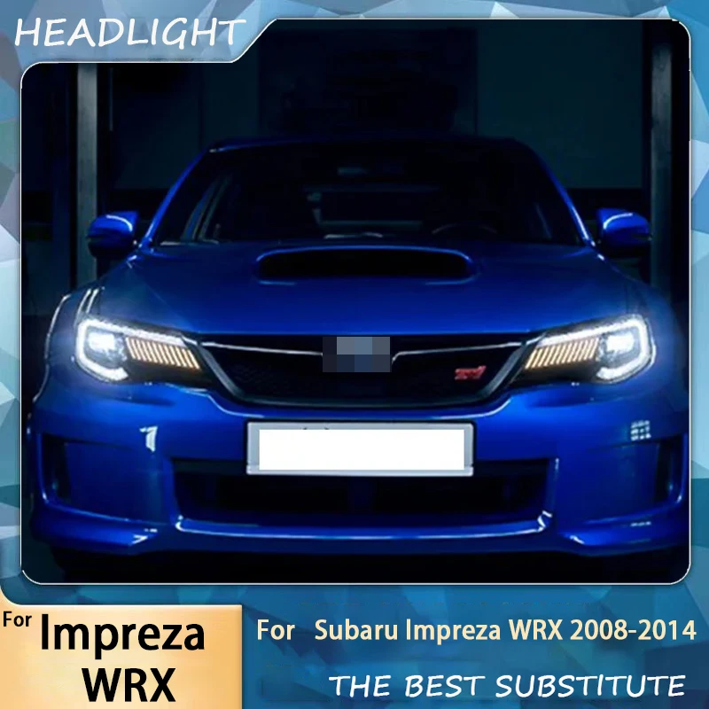 Car accessories for Subaru Impreza 2008-2014 headlight assembly WRX modified LED day running lights flow turn signal headlights