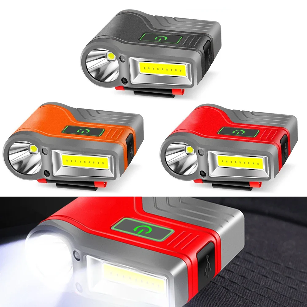 للتخييم لصيد الأسماك غطاء قابل لإعادة الشحن ضوء COB LED كشافات التخييم في الليل قابل للتعديل زاوية التعريفي كشافات #6