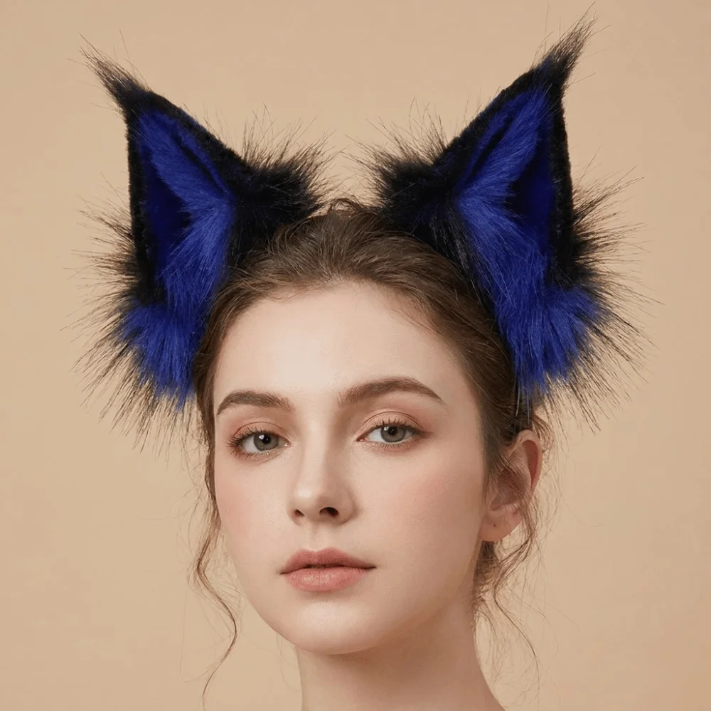Sweet Lolita Cat Ears Headband Animals JK Wolf Dog Hair Band Headwear Furry Cosplay Headwear Costume Cosplay