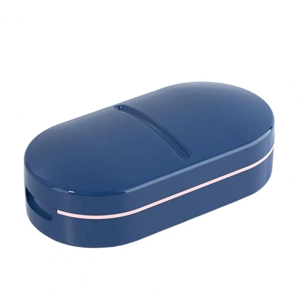 Compact Size Easy to Carry Item Storage Mini Moisture-Proof Pill Box Tablet Storage Case Pill Cutter Box for Elderly