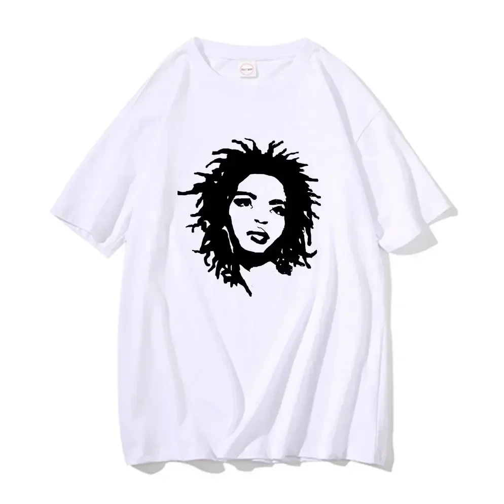 Men  Hip Hop Vintage Tshirt Tops Short Sleeve Male Cotton Tees Rapper Lauryn Hill Who Else Wants To Enjioy Graphic T Shirts