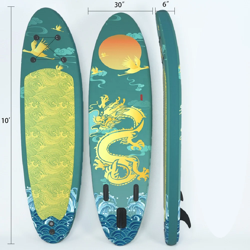 Free design soft surfboard inflatable sup paddle board 12.6 stand up surfing standing board