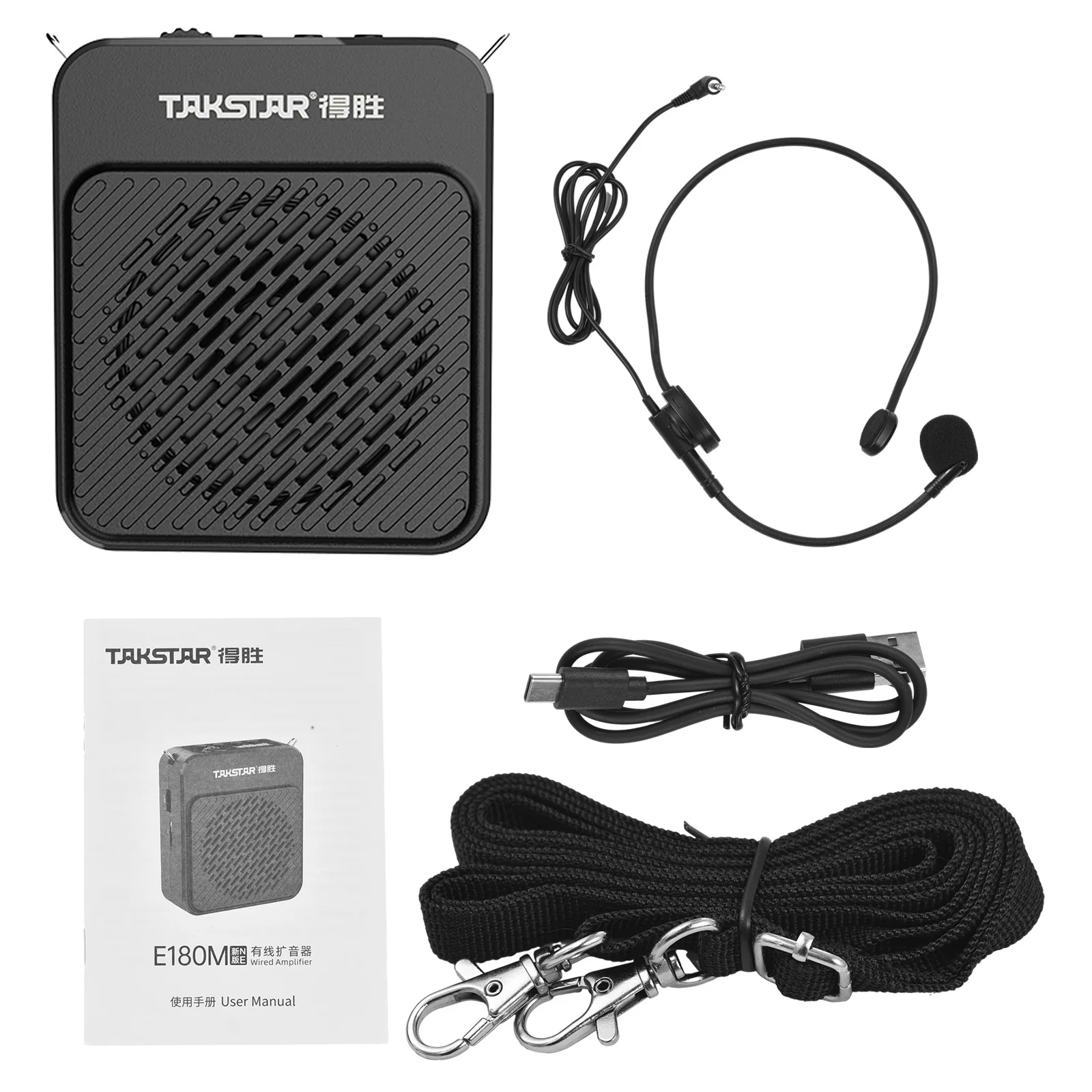 TAKSTAR E180M Portable Voice Amplifier Wired Ear-mounted Microphone 4500mAh Megaphone for Teacher Tour Guide Personal Speaker