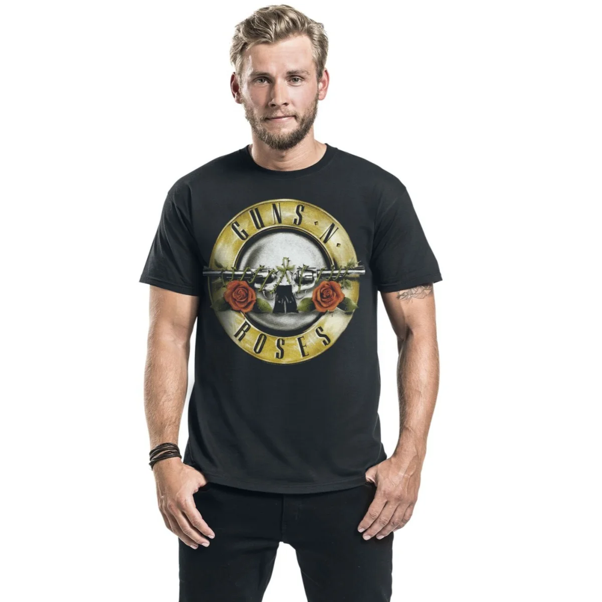 Top Guns N' Roses Graphic Cotton T-shirt Unisex Summer Short Sleeve Fashion Brand Tee Luxury Casual Vintage Tees