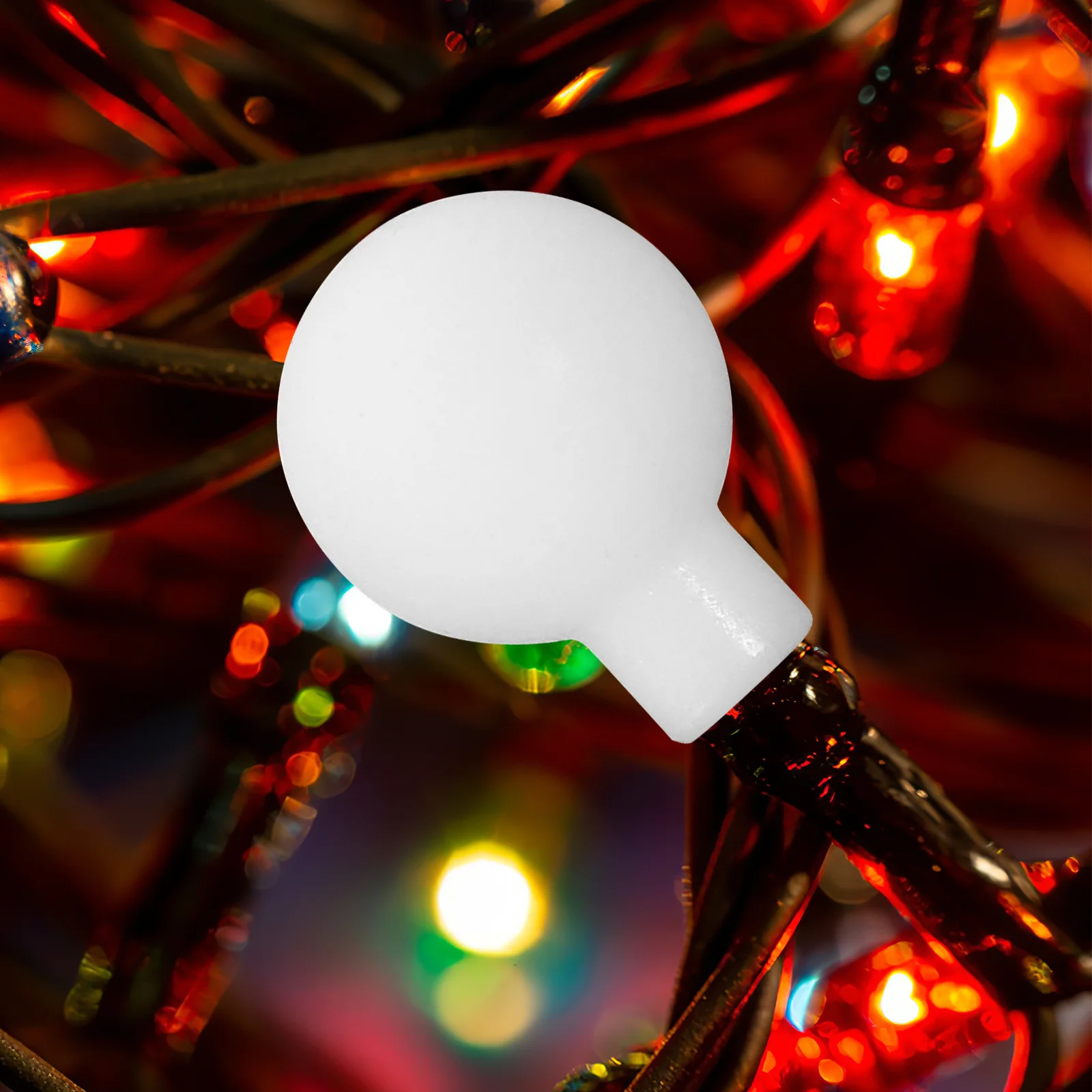 100Pcs 1.9cm Globe Ball String Light Cover Frosted Lamp Shade for LED Rope Lights Outdoor Indoor Decor ABS Replacement