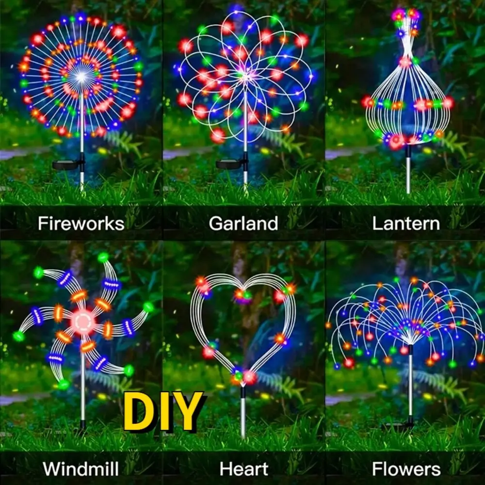 200LED impermeabile solare fuochi d\'artificio luce cortile esterno prato a terra LED con 8 modalitร di illuminazione adatte per la decorazione delle