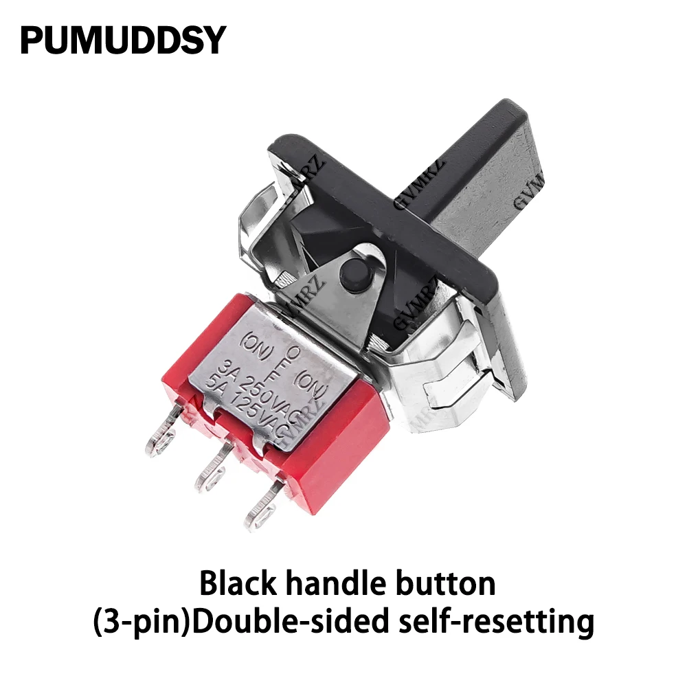 1PCS 3P/6P SH T80-R Series Mini Paddle Toggle Switch Square Snap-in Panel Mount ON-ON/ON-OFF-ON  5A 3PIN/6PIN 5A/125VAC