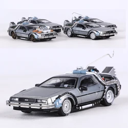 Delorean-Dmc i ii iiiバック・トゥ・ザ・フューチャー,ダイキャストカー,おもちゃの車,1:64