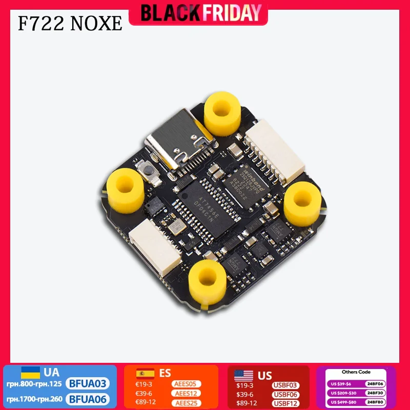 JHEMCU F722 NOXE FC ICM-42688-P 3-6S STM32 TYPE-C For ELRS TBS CRSF SBUS IBUS DSM2 DSMX FPV drone 20X20MM