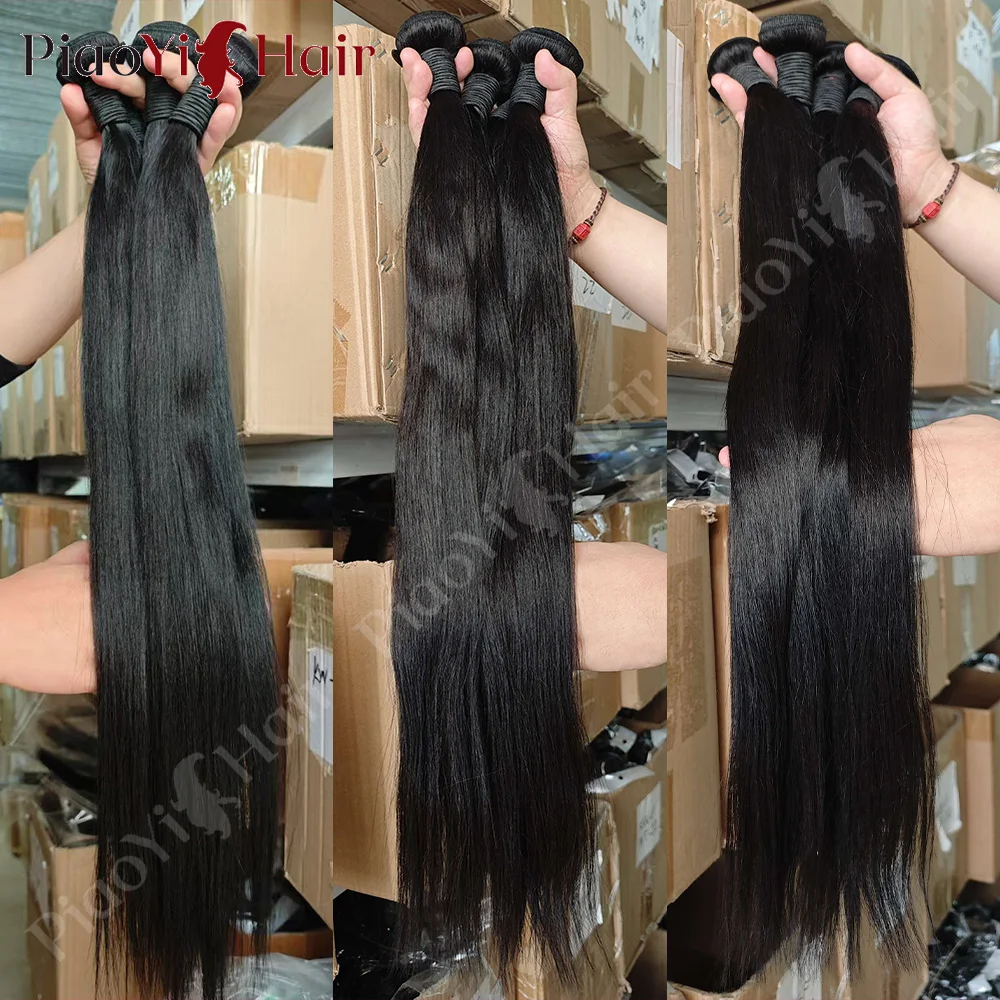 26 28 30inch Straight Human Hair Bundles Human Hair for Women 40 38 36 34 inch Long Thick Indian Raw Hair Bundles Top Quality