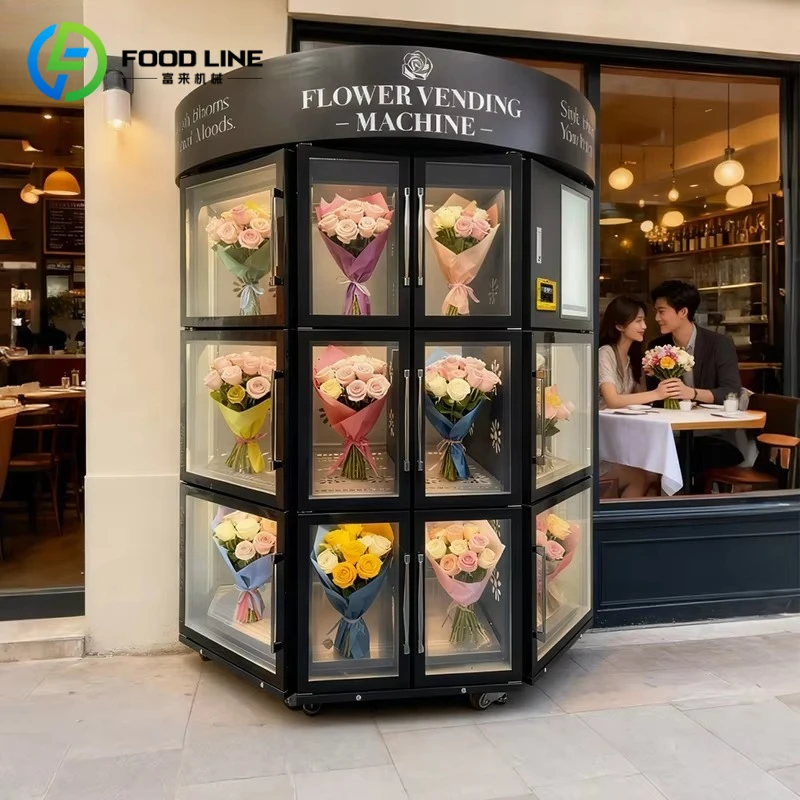 Top fashion spot self-service refrigeration fresh-keeping machine shopping center flower vending machine custom
