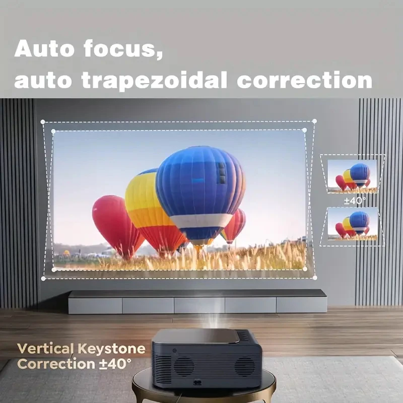 Projetor inteligente android 9 4k 8k wifi6 controle de voz foco eletrônico bt5.0 feixe de cinema em casa projetor full hd 1080p