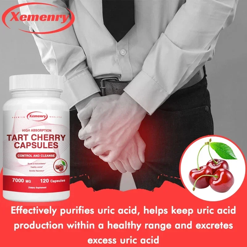 Natural Organic Tart Cherry Capsules - 7000 Mg, 120 Capsules, Antioxidant Support, Joint Support and General Health Non-GMO