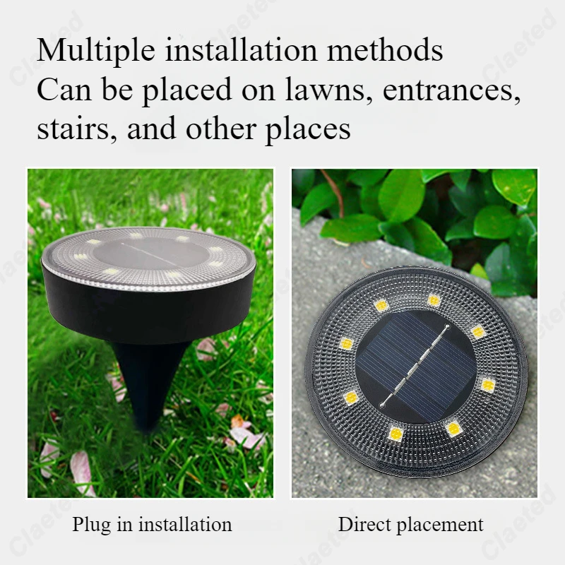 New LED Solar Lawn Light IP68 Outdoor Waterproof Outdoor Courtyard Step Garden Garden Atmosphere Decorative Lighting