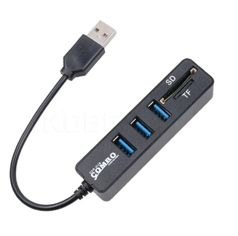 3 Port USB 2.0 HUB 6 Port USB2.0 Splitter + Card Reader Mini 2 in 1 Cardreader for SD TF Micro SD for Windows XP/7/8 Vist