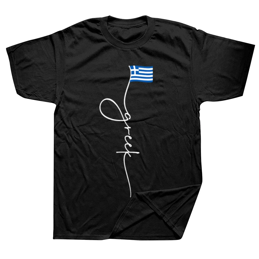 

new model Funny Greece Signature Greek Flag T Shirts Summer Grh Cotton Streetwear Short Sve Birthday Gifts T-shirt Mens C