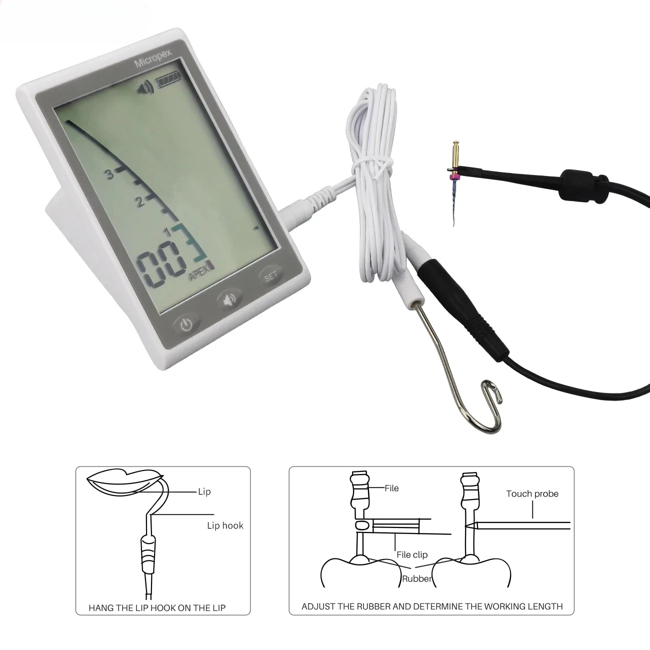 

Apex Locator AAA Battery Style Endodontic Root Canal Apex Locator Accurate Measurement Equipment Root Canal Tool