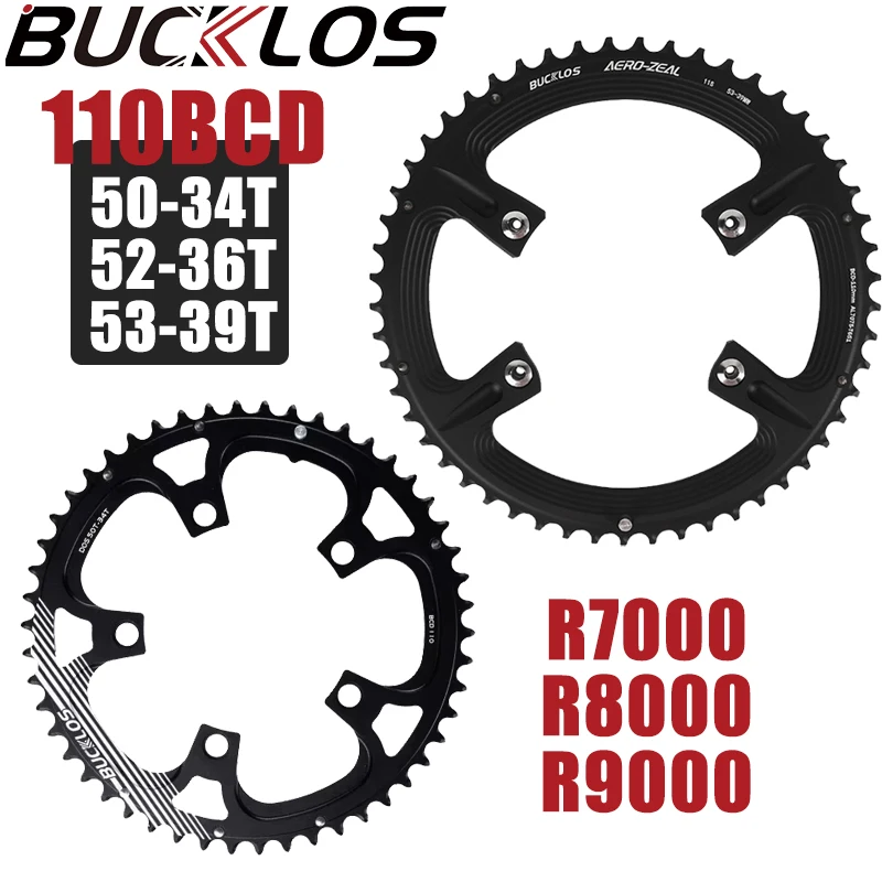 

BUCKLOS 110BCD Road Bike Chainring 50-34T 52-36T 53-39T Road Bicycle Crown Double Speed Bike Chainwheel for SHIMANO Bike Part