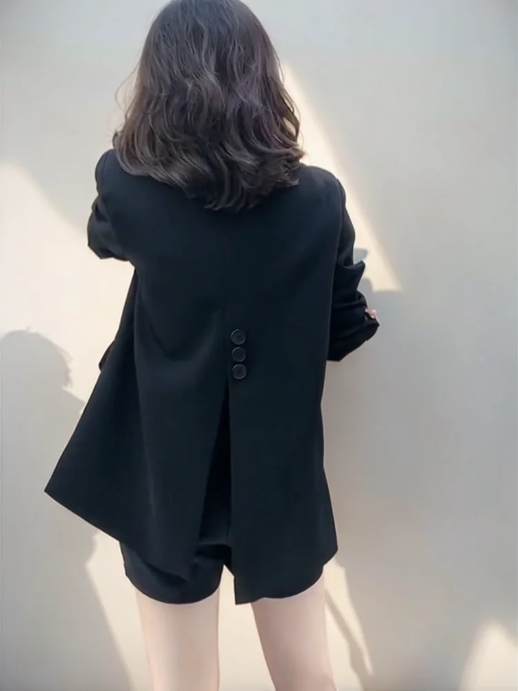 

Blazers Womans Classic Linen Cotton Boxy Interview Formal Attire Ribbed Notch Neck Quilted Shell Front Covered Button Plain 2026