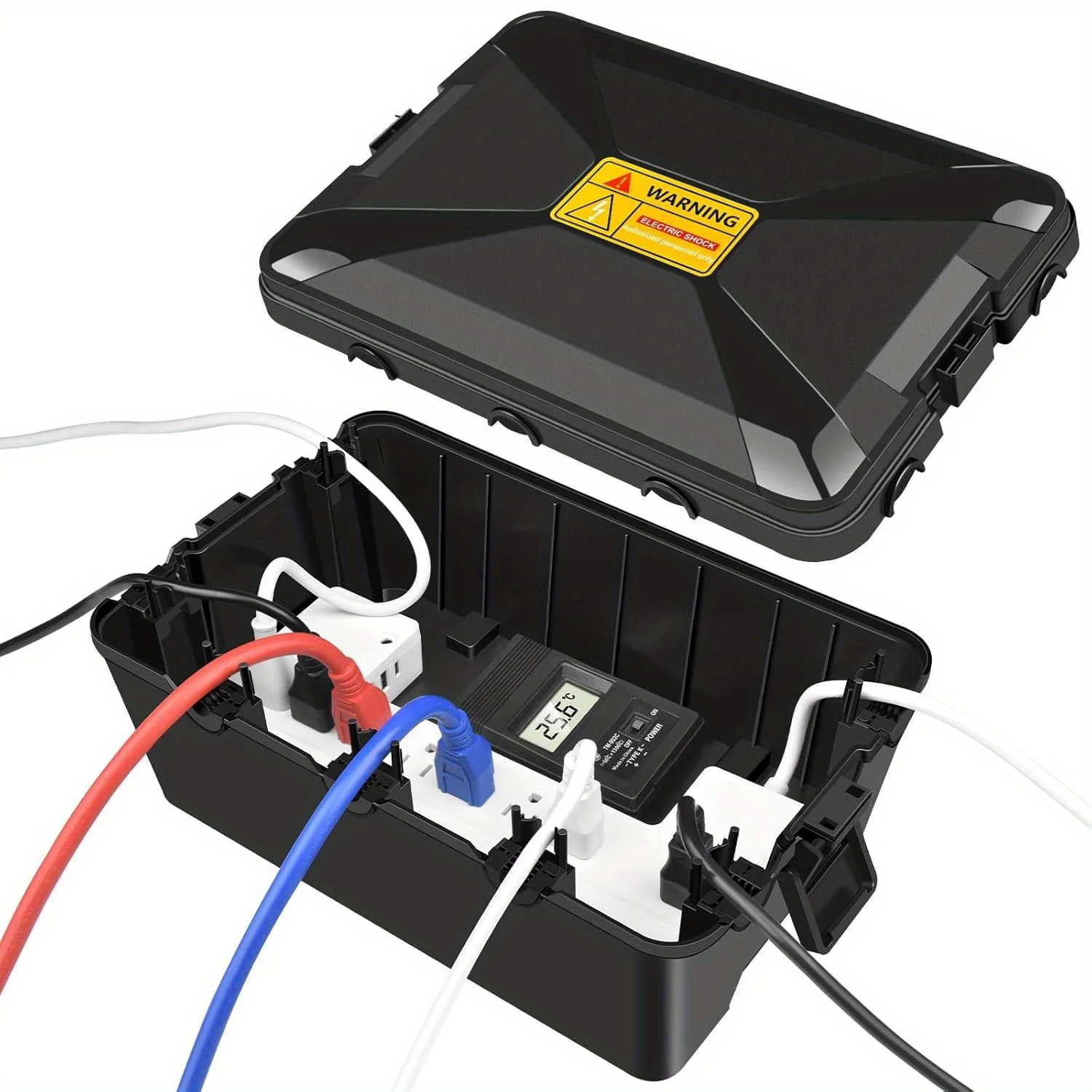 Large Outdoor Electrical Box (12.5 x 8.5 x 5 inch), IP54 Waterproof Extension Cord Cover,Weatherproof Connection Box