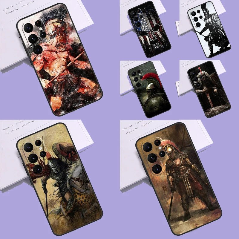 Spartan Warrior Soldier Phone Case For Samsung Galaxy S23 Ultra S21 S22 Plus S20 FE S9 S10 Note 10 20 Ultra Cover