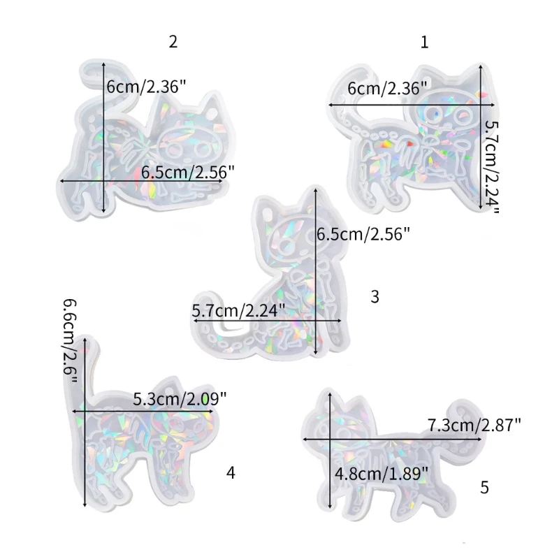 Lindo gato en forma molde silicona molde resina holográfica DIY llavero joyería pendiente colgante herramienta 3XUA