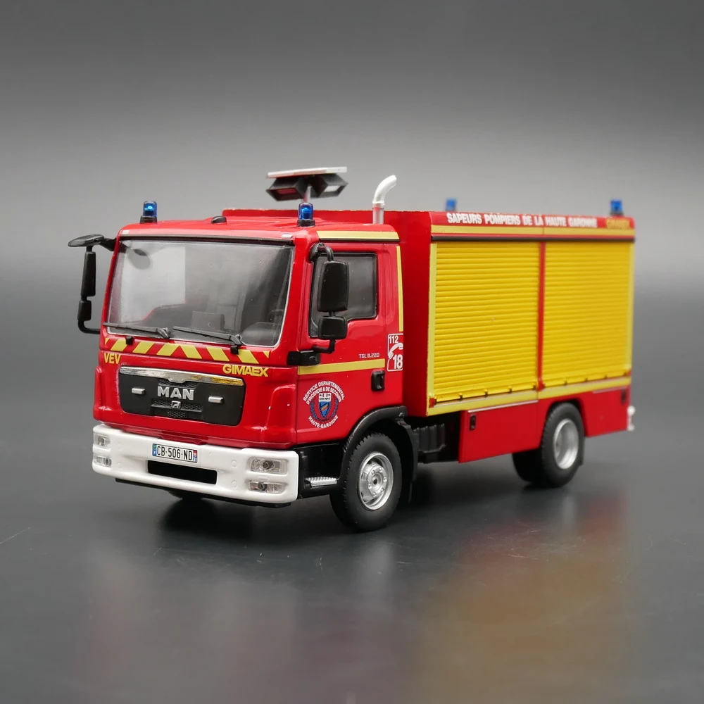 Diecast Ixo 1:43 escala MAN TGL motor de bomberos francés coche en miniatura de aleación juguete coleccionable regalo recuerdo adorno de exhibición